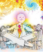 Meditating Mike rises above it all