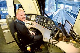 Train driving in the Goods Shed