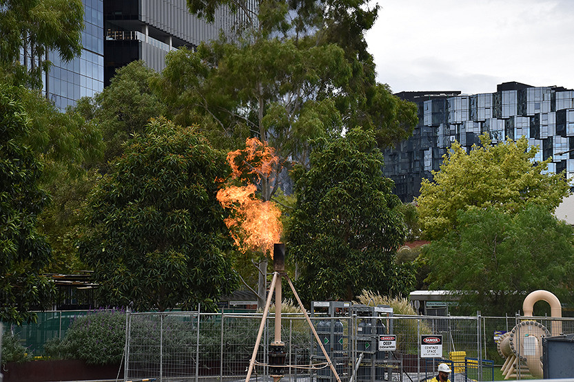 Gas works light up Harbour Esplanade