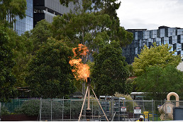 Gas works light up Harbour Esplanade