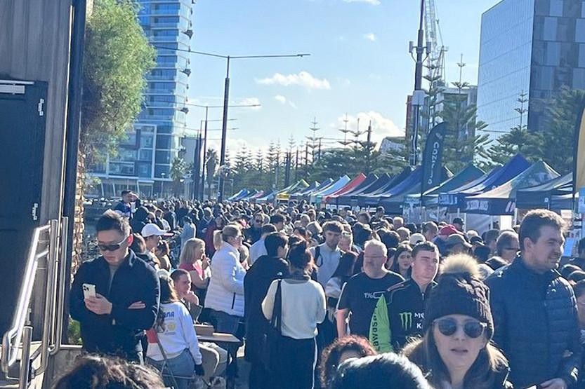 Crowds flock to waterfront market
